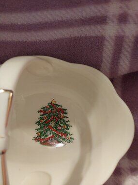 CHRISTMAS TREE SMALL BASKET SHAPE BOWL BEAUTIFUL
